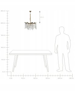 Lampa sufitowa Beliani Żyrandol JEMNI Kryształ Złoty 9