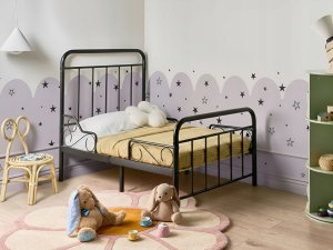 Beliani Rozsuwane łóżko dziecięce Metal ANAIS 90 x 200 cm Czarny 2