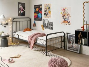 Beliani Rozsuwane łóżko dziecięce Metal ANAIS 90 x 200 cm Czarny 4