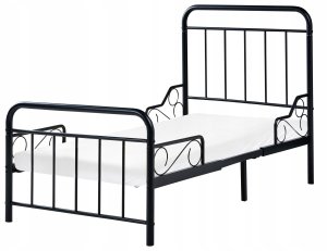 Beliani Rozsuwane łóżko dziecięce Metal ANAIS 90 x 200 cm Czarny 5