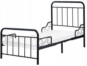 Beliani Rozsuwane łóżko dziecięce Metal ANAIS 90 x 200 cm Czarny 6