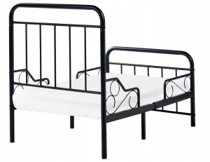 Beliani Rozsuwane łóżko dziecięce Metal ANAIS 90 x 200 cm Czarny 8