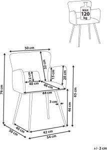Beliani Zestaw 2 krzeseł do jadalni SANILAC Boucle Ciemnozielony 3