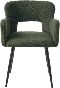 Beliani Zestaw 2 krzeseł do jadalni SANILAC Boucle Ciemnozielony 4