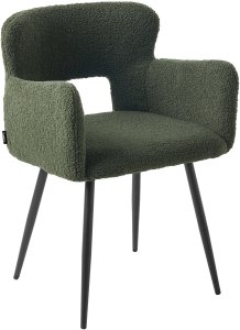 Beliani Zestaw 2 krzeseł do jadalni SANILAC Boucle Ciemnozielony 5