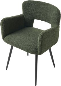 Beliani Zestaw 2 krzeseł do jadalni SANILAC Boucle Ciemnozielony 7