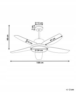 Wentylator Beliani Wentylator sufitowy z lampą LOUVET Z pilotem LED Czarny 3