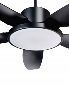 Wentylator Beliani Wentylator sufitowy z lampą LOUVET Z pilotem LED Czarny 7