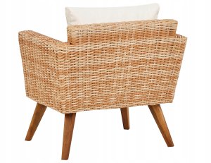 Beliani Zestaw ogrodowy ze stolikiem dla 5 osób VITTORIA XL Technorattan Złamana biel 12