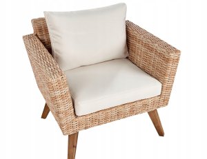 Beliani Zestaw ogrodowy ze stolikiem dla 5 osób VITTORIA XL Technorattan Złamana biel 13