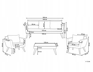 Beliani Zestaw ogrodowy ze stolikiem dla 5 osób VITTORIA XL Technorattan Złamana biel 3