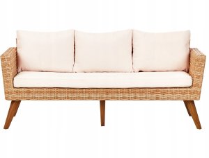 Beliani Zestaw ogrodowy ze stolikiem dla 5 osób VITTORIA XL Technorattan Złamana biel 5