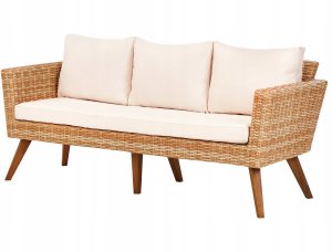 Beliani Zestaw ogrodowy ze stolikiem dla 5 osób VITTORIA XL Technorattan Złamana biel 6