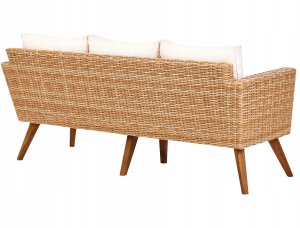 Beliani Zestaw ogrodowy ze stolikiem dla 5 osób VITTORIA XL Technorattan Złamana biel 7