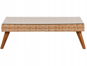 Beliani Zestaw ogrodowy ze stolikiem dla 5 osób VITTORIA XL Technorattan Złamana biel 8