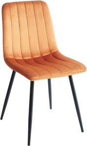 Beliani Zestaw 4 krzeseł do jadalni KALISPELL Welur Pomarańczowy 2