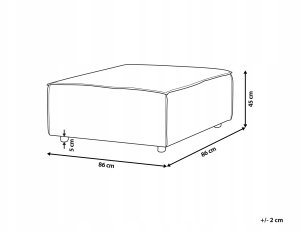 Beliani Otomana ARDAL Sztruks Ciemnoniebieski 3