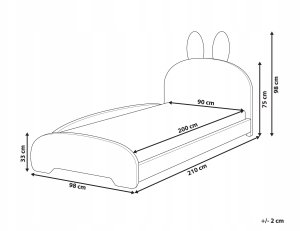 Beliani Łóżko dziecięce Królik Boucle PERROS 90 x 200 cm Beżowy 3