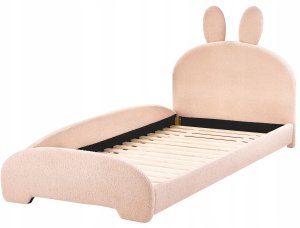 Beliani Łóżko dziecięce Królik Boucle PERROS 90 x 200 cm Beżowy 4