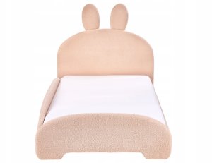 Beliani Łóżko dziecięce Królik Boucle PERROS 90 x 200 cm Beżowy 5