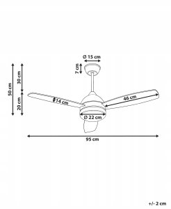 Wentylator Beliani Wentylator sufitowy z lampą MANSALA Z pilotem LED Ciemnobrązowy 3
