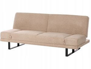 Beliani Sofa rozkładana dla 2 osób YORK Boucle Piaskowy 5