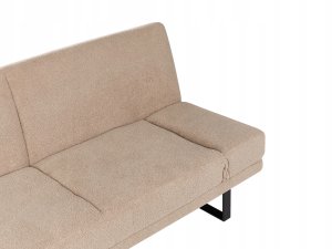 Beliani Sofa rozkładana dla 2 osób YORK Boucle Piaskowy 10