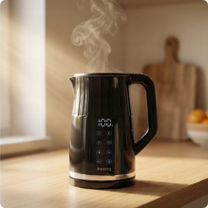 Czajnik Feel-Maestro Huslog ryflowany czajnik z panelem dotykowym czarny 1,7L 2200W 2