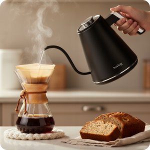 Czajnik Huslog czajnik z podstawką czarno-srebrny 1L Smartcontrol 2