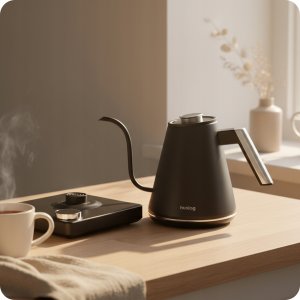 Czajnik Huslog czajnik z podstawką czarno-srebrny 1L Smartcontrol 3