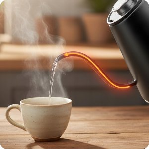 Czajnik Huslog czajnik z podstawką czarno-srebrny 1L Smartcontrol 8