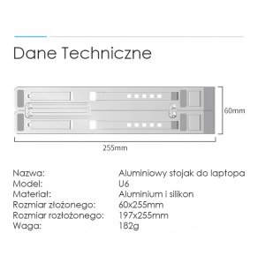 Mobilari Podstawka aluminiowa pod laptopa M111054 5