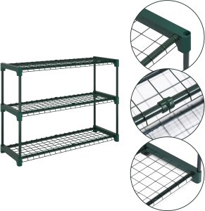Focus Garden TUNEL FOLIOWY OGRODOWY SZKLARNIA 2x1x2 UV-4 FOLIAK PRZYŚCIENNY Z PÓŁKAMI FOLIA 2