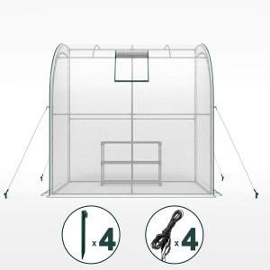 Focus Garden TUNEL FOLIOWY OGRODOWY SZKLARNIA 2x1x2 UV-4 FOLIAK PRZYŚCIENNY Z PÓŁKAMI FOLIA 7