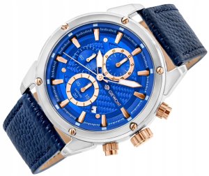 Zegarek Giewont Zegarek Męski Giewont Chronograph Sapphire Srebrno Niebieski GW8810-A2 2