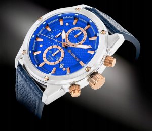 Zegarek Giewont Zegarek Męski Giewont Chronograph Sapphire Srebrno Niebieski GW8810-A2 3