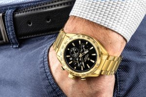 Zegarek Giewont Zegarek Męski Giewont Chronograph Sapphire Złoto Czarny GW9580-B4 4