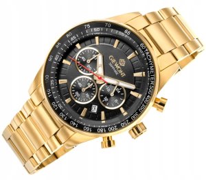 Zegarek Giewont Zegarek Męski Giewont Chronograph Sapphire Złoto Czarny GW9140-B4 3