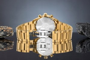 Zegarek Giewont Zegarek Męski Giewont Chronograph Sapphire Złoto Czarny GW9140-B4 7