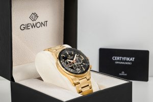 Zegarek Giewont Zegarek Męski Giewont Chronograph Sapphire Złoto Czarny GW9140-B4 8