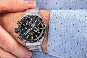 Zegarek Giewont Zegarek Męski Giewont Chronograph Sapphire Srebrno Czarny GW9580-B1 5