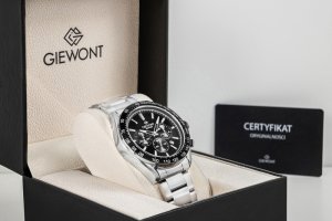 Zegarek Giewont Zegarek Męski Giewont Chronograph Sapphire Srebrno Czarny GW9580-B1 8