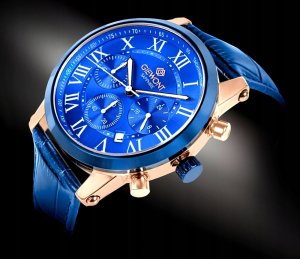 Zegarek Giewont Zegarek Męski Giewont Chronograph Sapphire Miedziano Niebieski GW6260-A5 2