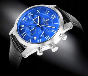 Zegarek Giewont Zegarek Męski Giewont Chronograph Sapphire Srebrno Niebieski GW6260-A4 2