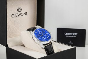 Zegarek Giewont Zegarek Męski Giewont Chronograph Sapphire Srebrno Niebieski GW6260-A4 8
