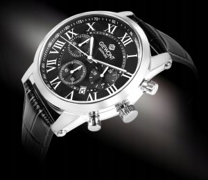 Zegarek Giewont Zegarek Męski Giewont Chronograph Sapphire Srebrno Czarny GW6260-A2 2