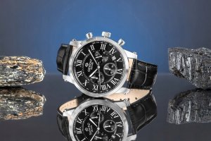 Zegarek Giewont Zegarek Męski Giewont Chronograph Sapphire Srebrno Czarny GW6260-A2 5