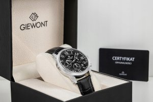 Zegarek Giewont Zegarek Męski Giewont Chronograph Sapphire Srebrno Czarny GW6260-A2 7