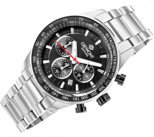 Zegarek Giewont Zegarek Męski Giewont Chronograph Sapphire Srebrno Czarny GW9140-B1 2
