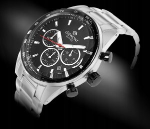 Zegarek Giewont Zegarek Męski Giewont Chronograph Sapphire Srebrno Czarny GW9140-B1 3
